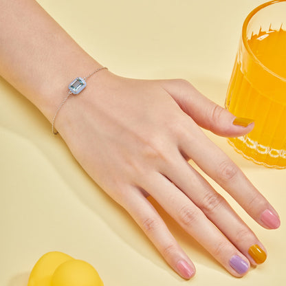 [Olivia JW]2.0 Carat Sparkling Colorful Emerald Cut Daily Bracelet