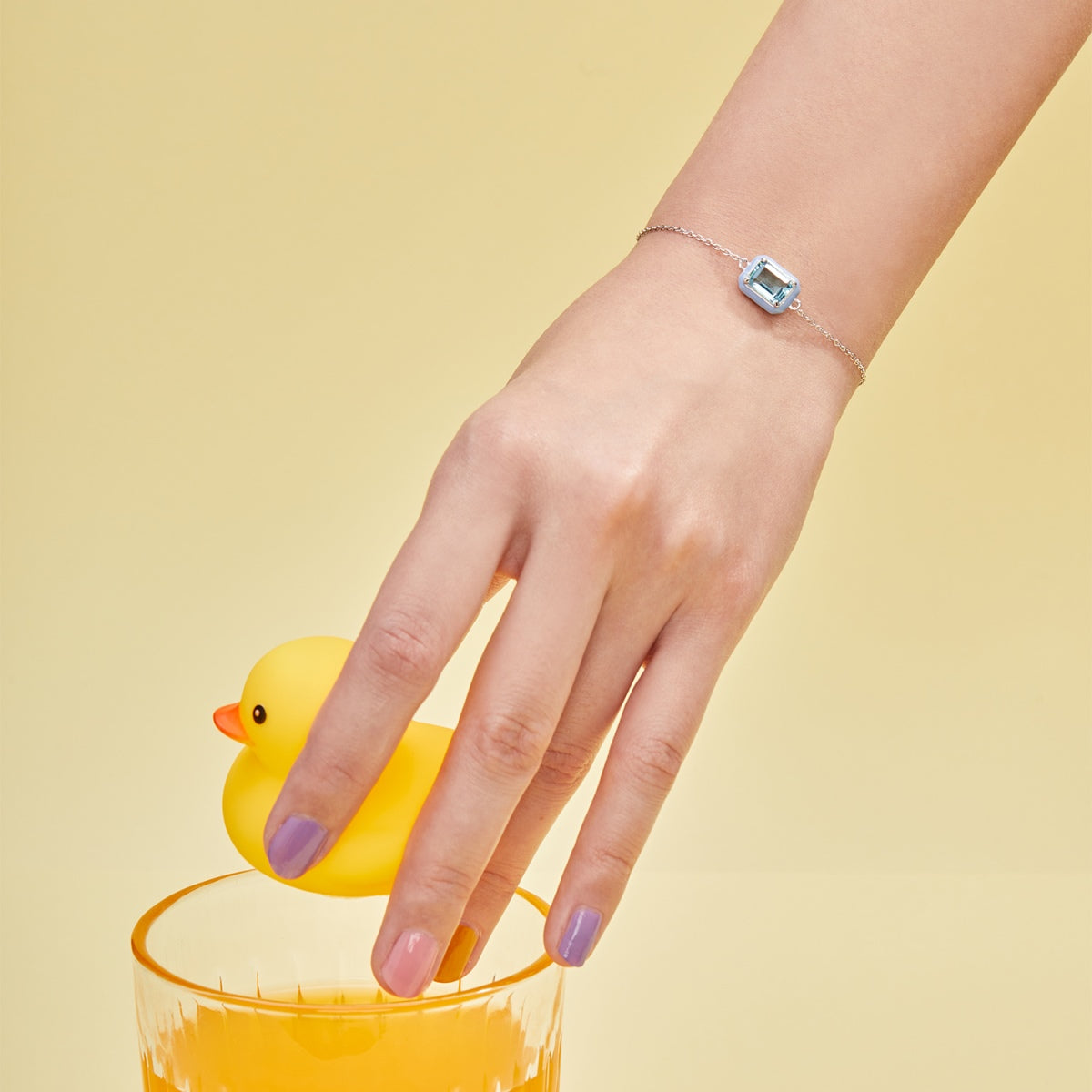 [Olivia JW]2.0 Carat Sparkling Colorful Emerald Cut Daily Bracelet