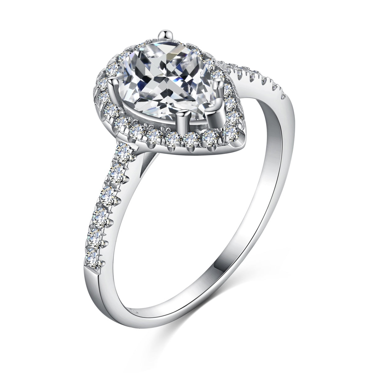 [Olivia JW]1.0 Carat Luxurious Resplendent Water Drop Shape Wedding Ring