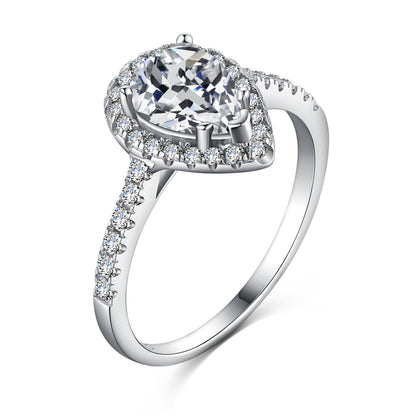 [Olivia JW]1.0 Carat Luxurious Resplendent Water Drop Shape Wedding Ring