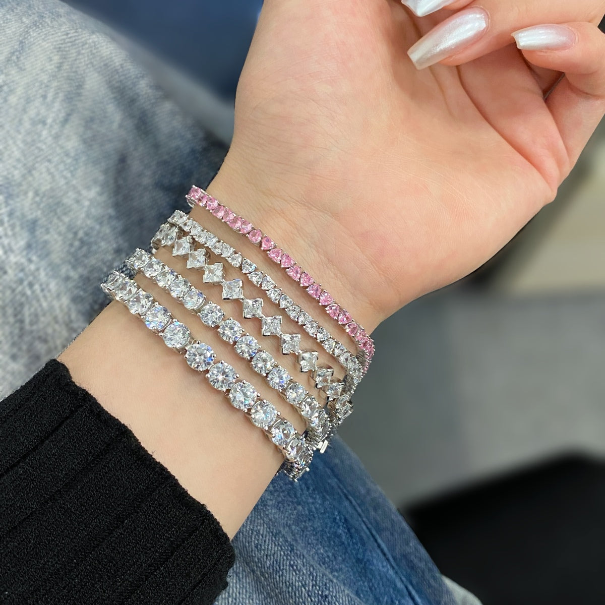 [Olivia JW]0.5 Carat Ornate Princess Cut Daily Bracelet