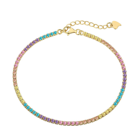 [Olivia JW]Dazzling Colorful Round Cut Daily Bracelet