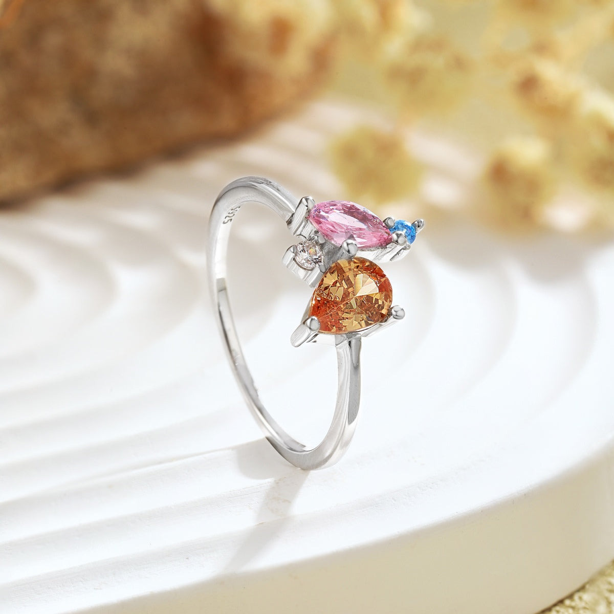 [Olivia JW]Radiant Colorful Multi Cut Daily Ring