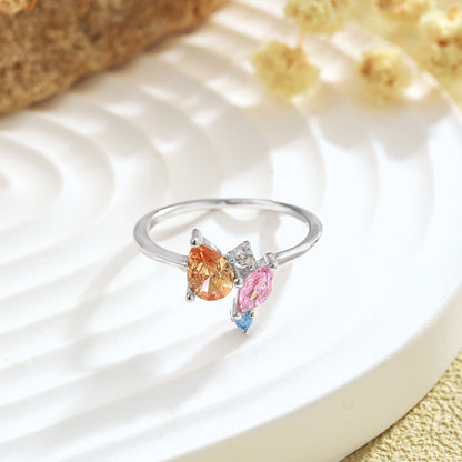 [Olivia JW]Radiant Colorful Multi Cut Daily Ring