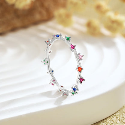 [Olivia JW]Radiant Colorful Round Cut Daily Ring