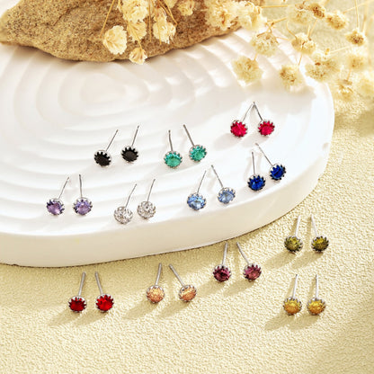 [Olivia JW]Sparkling Colorful Round Shape Earrings