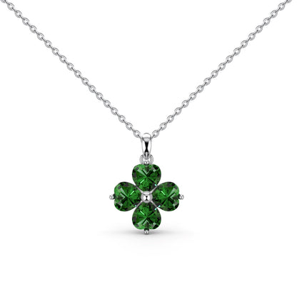 [Olivia JW]Heart-Shaped Four-Leaf Clover Bead Necklace