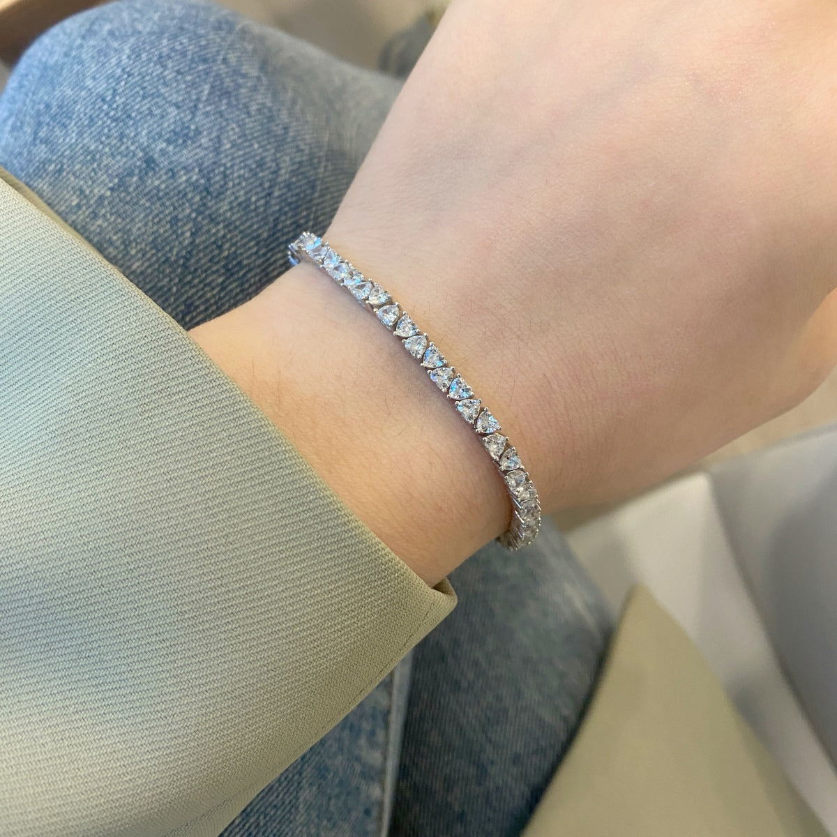 [Olivia JW]Dazzling Romantic Heart Shape Lover Bracelet