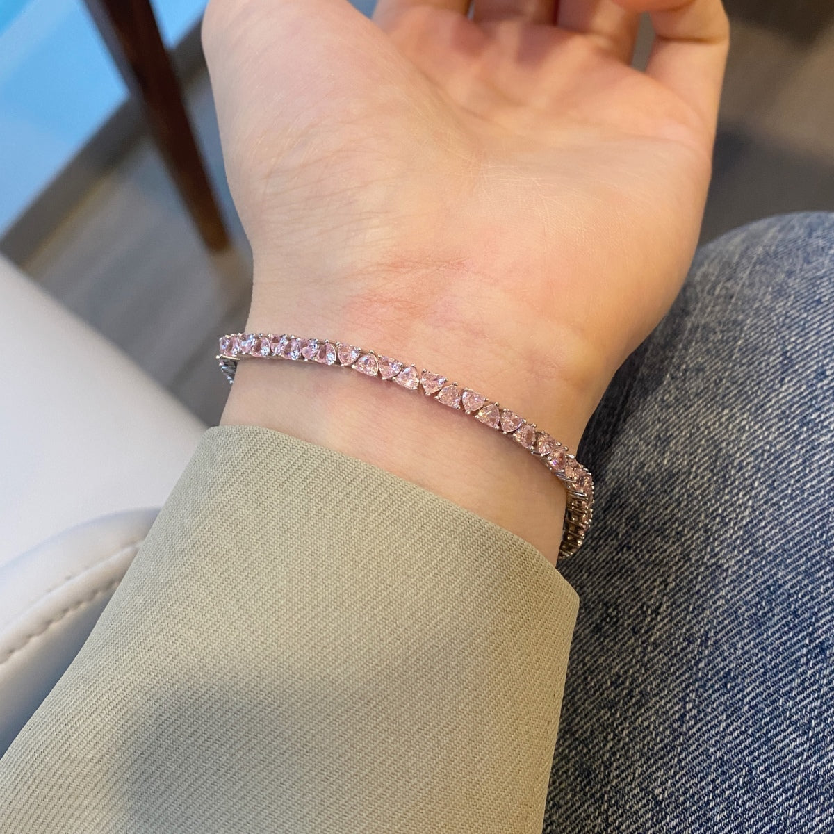 [Olivia JW]Dazzling Romantic Heart Shape Lover Bracelet