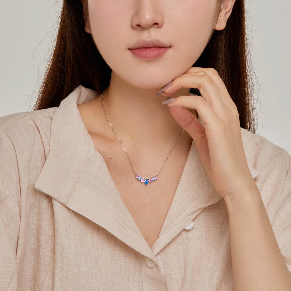 [Olivia JW]Dainty Colorful Heart Necklace