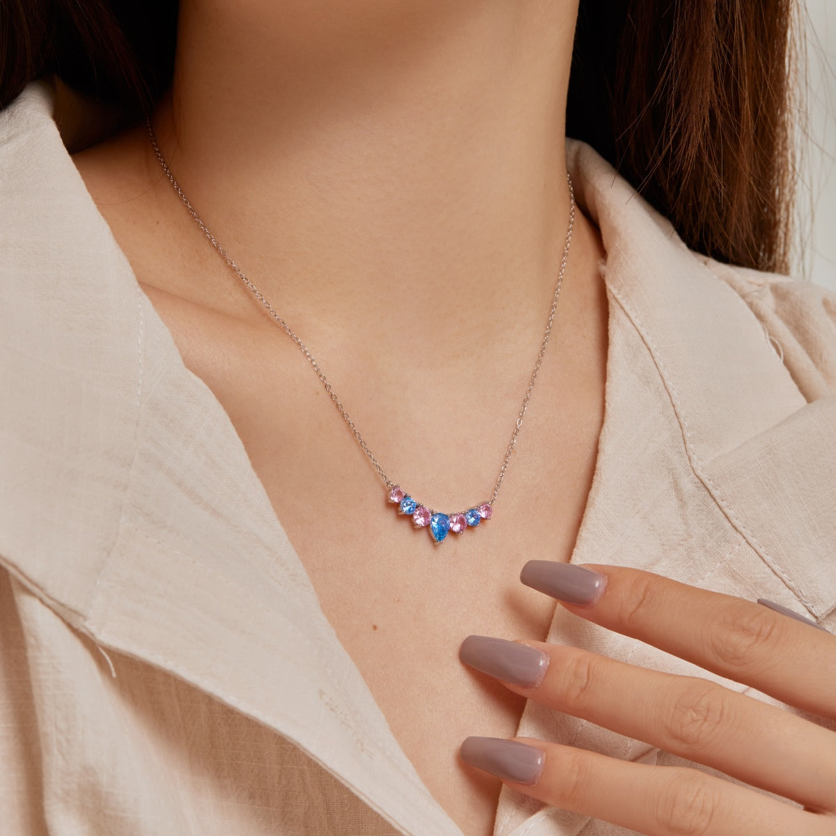 [Olivia JW]Dainty Colorful Heart Necklace