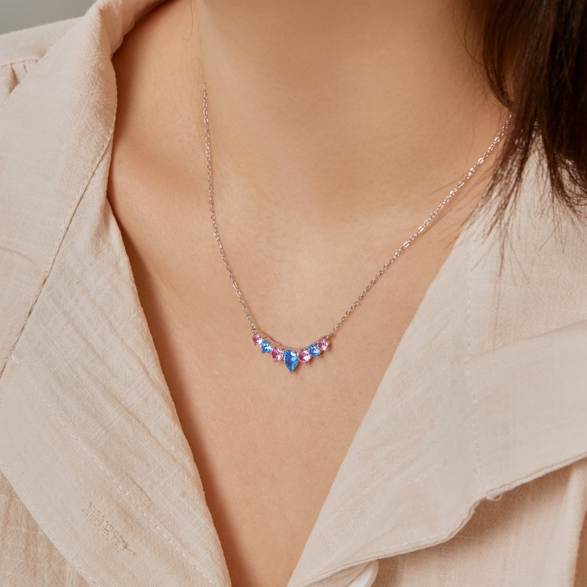 [Olivia JW]Dainty Colorful Heart Necklace