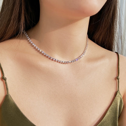 [Olivia JW]Ornate Heart Cut Tennis Necklace