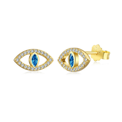 [Olivia JW]Blue Devil Eyes Hollow Stud Earrings