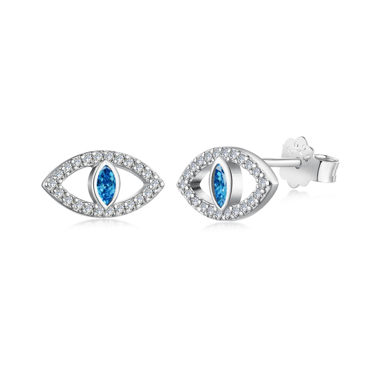 [Olivia JW]Blue Devil Eyes Hollow Stud Earrings