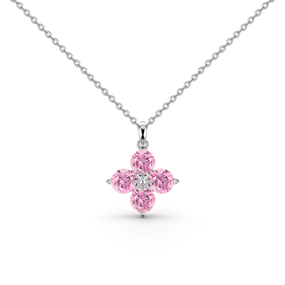 [Olivia JW]Four-Leaf Clover And Eight-Pointed Star Necklace