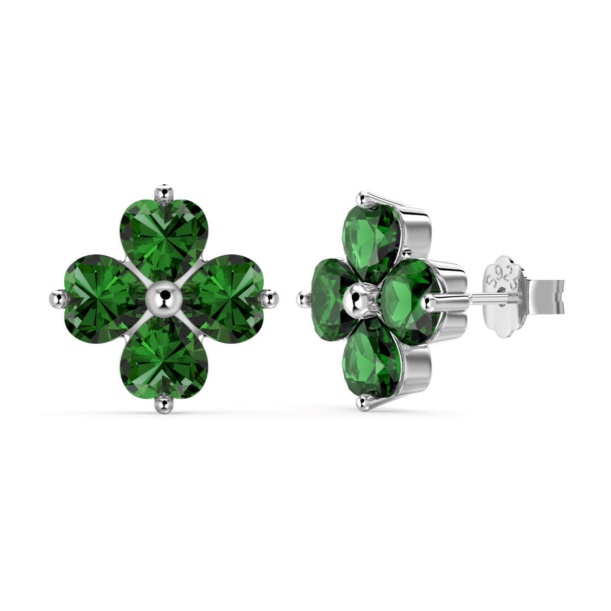 [Olivia JW]Four-Leaf Clover Ball Earrings