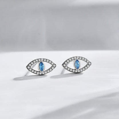 [Olivia JW]Blue Devil Eyes Hollow Stud Earrings