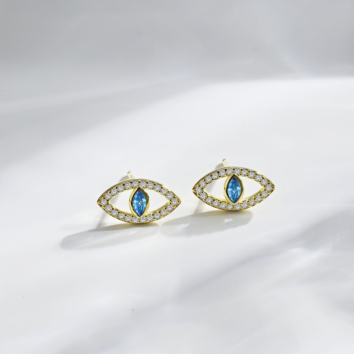 [Olivia JW]Blue Devil Eyes Hollow Stud Earrings