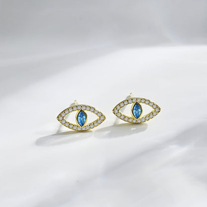 [Olivia JW]Blue Devil Eyes Hollow Stud Earrings