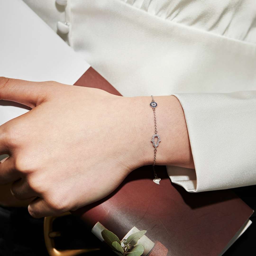[Olivia JW]Gost Shape & Round Shape Necklace