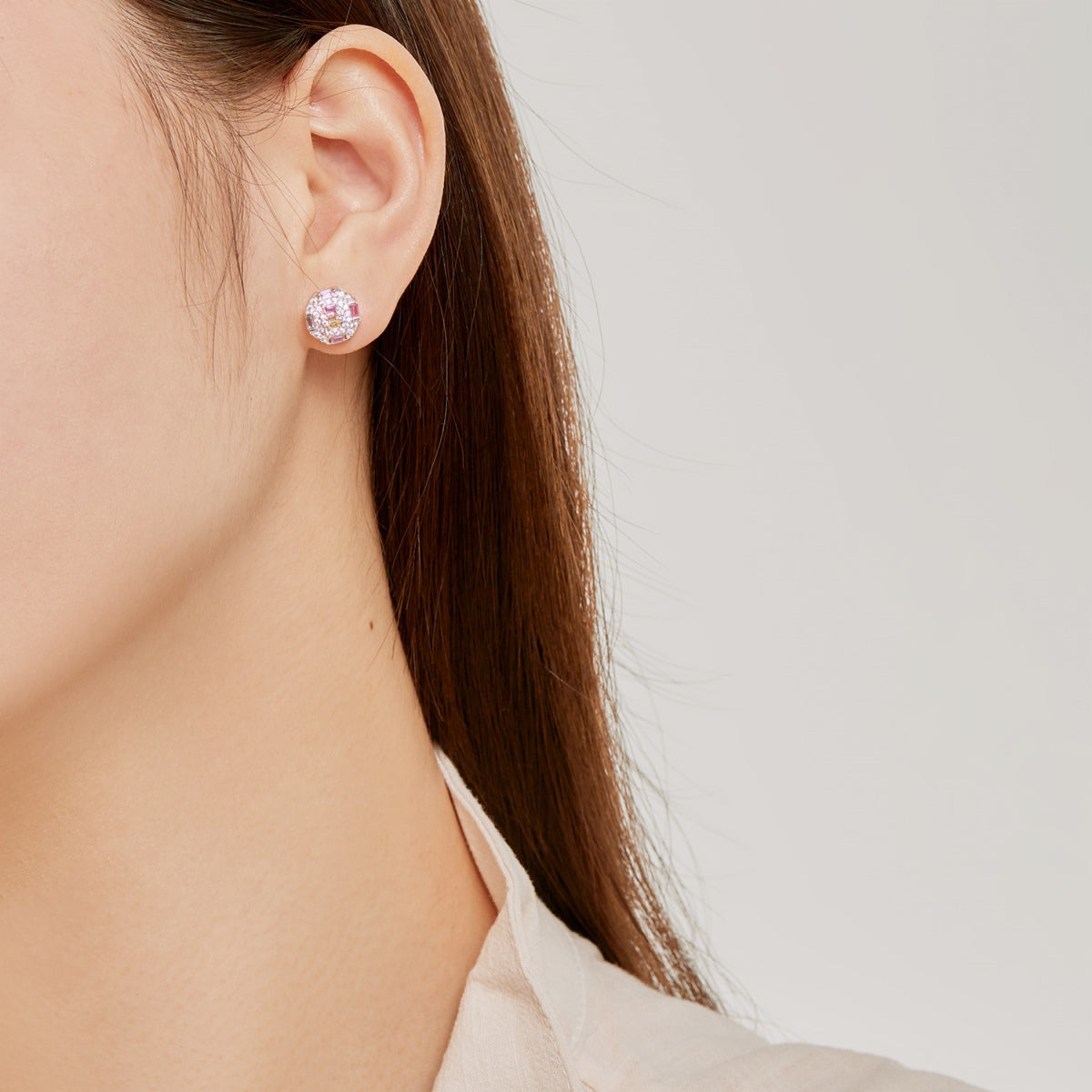 [Olivia JW]Ornate Colorful Octagon Shape Daily Earrings