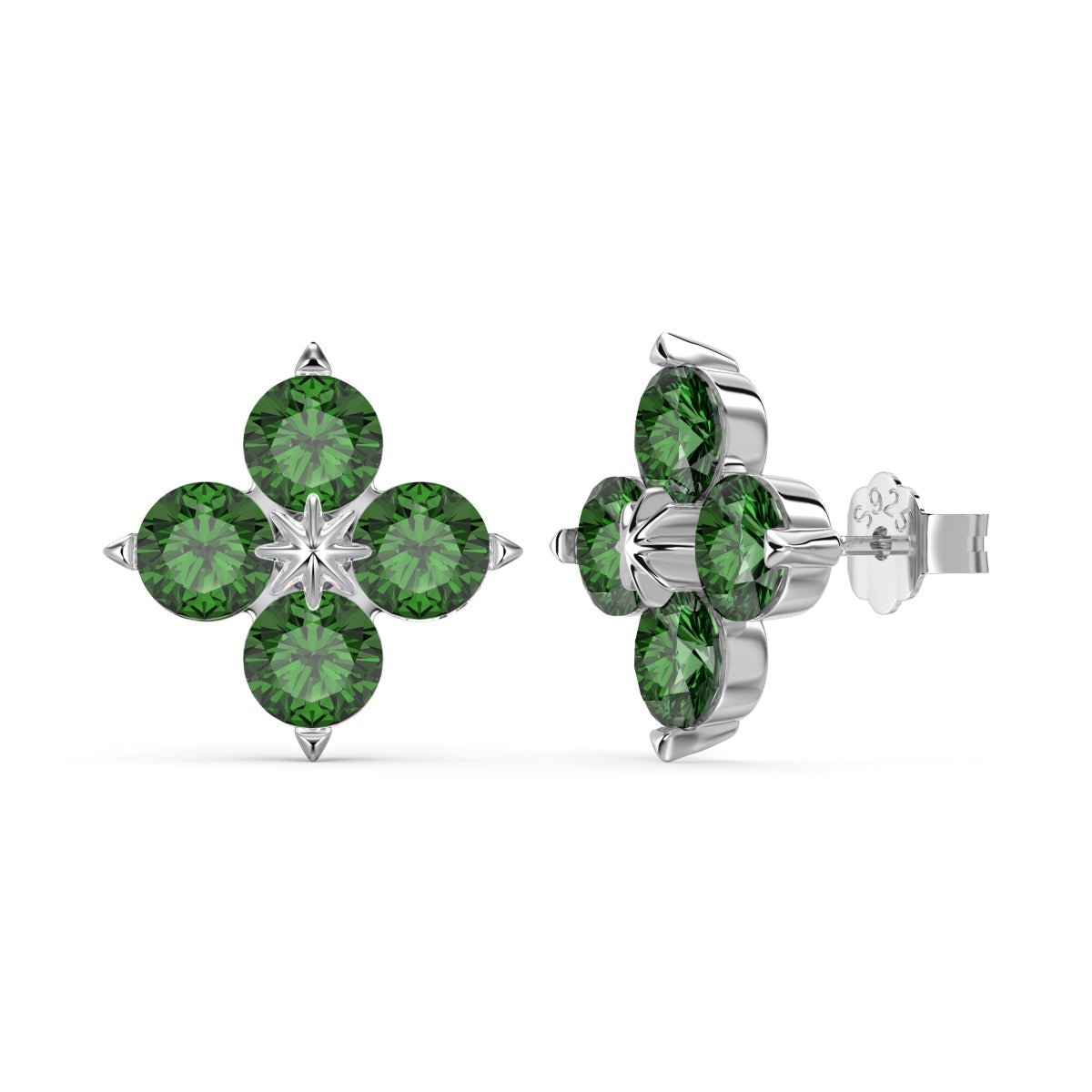 [Olivia JW]Four-Leaf Clover Eight-Pointed Star Earrings