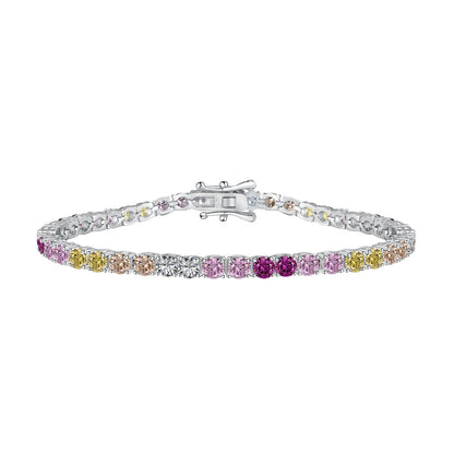 [Olivia JW]Radiant Colorful Round Cut Tennis Bracelet