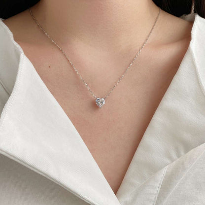 [Olivia JW]Heart Shape Main Stone Pendant Collarbone Necklace