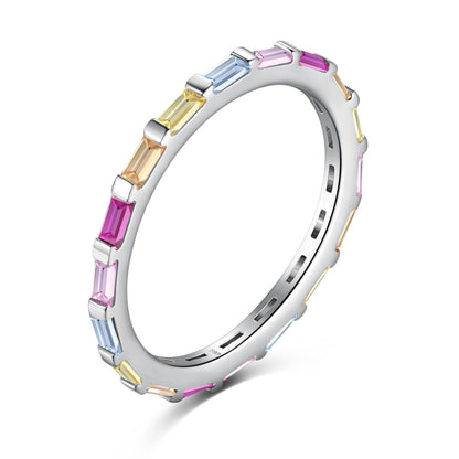 [Olivia JW]Exquisite Multicolored Emerald Cut Daily Ring