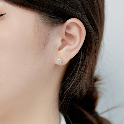 [Olivia JW]1.0 Carat Radiant Princess Cut Wedding Earrings