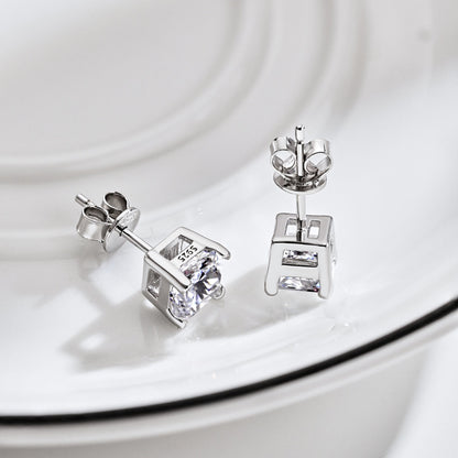 [Olivia JW]1.0 Carat Radiant Princess Cut Wedding Earrings