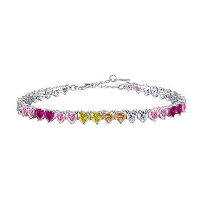 [Olivia JW]Luxurious Colorful Romantic Heart Shape Lover Bracelet