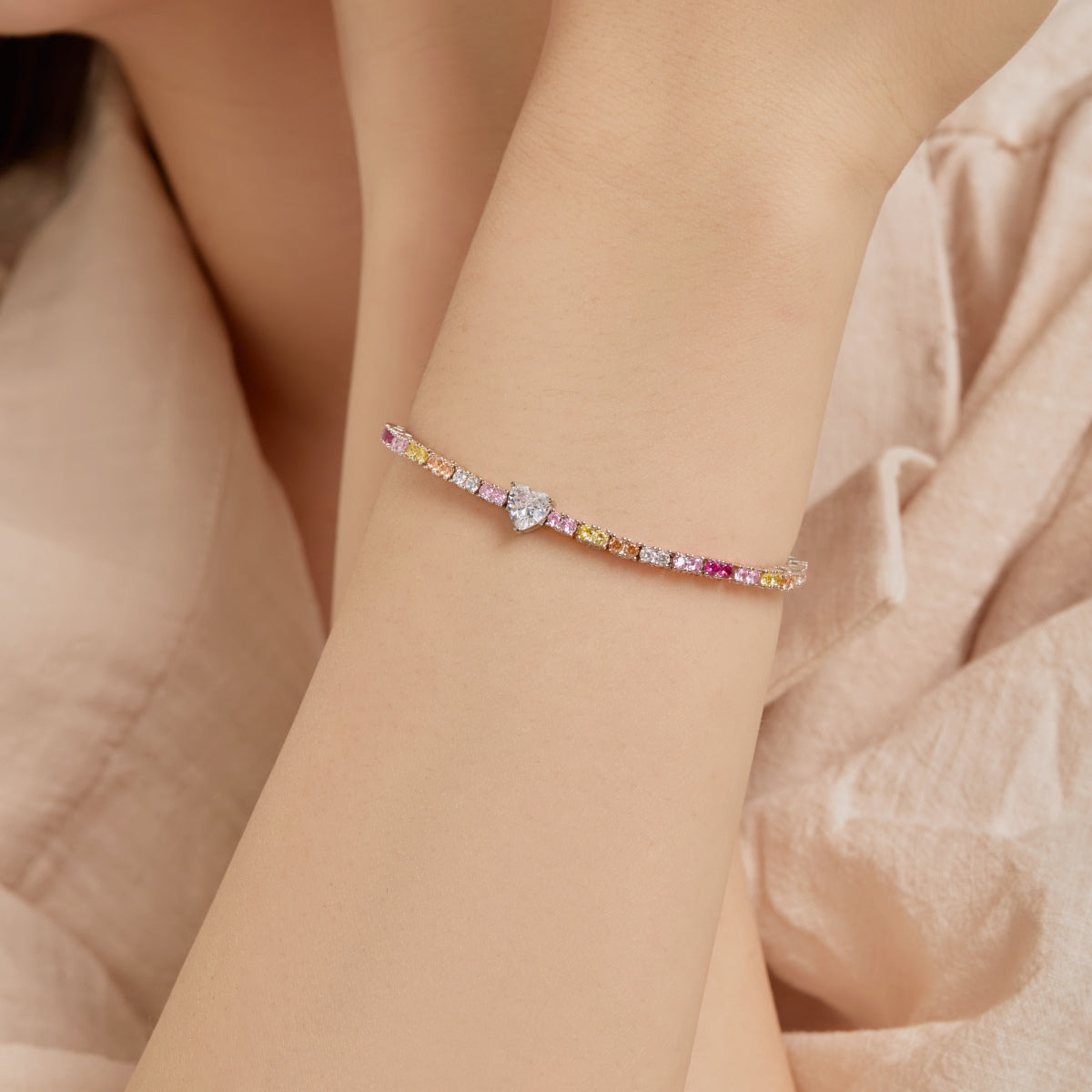 [Olivia JW]Delicate Romantic Heart Shape Lover Bracelet