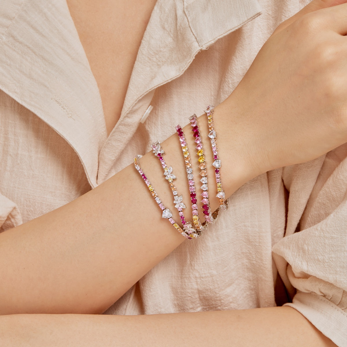 [Olivia JW]Delicate Romantic Heart Shape Lover Bracelet
