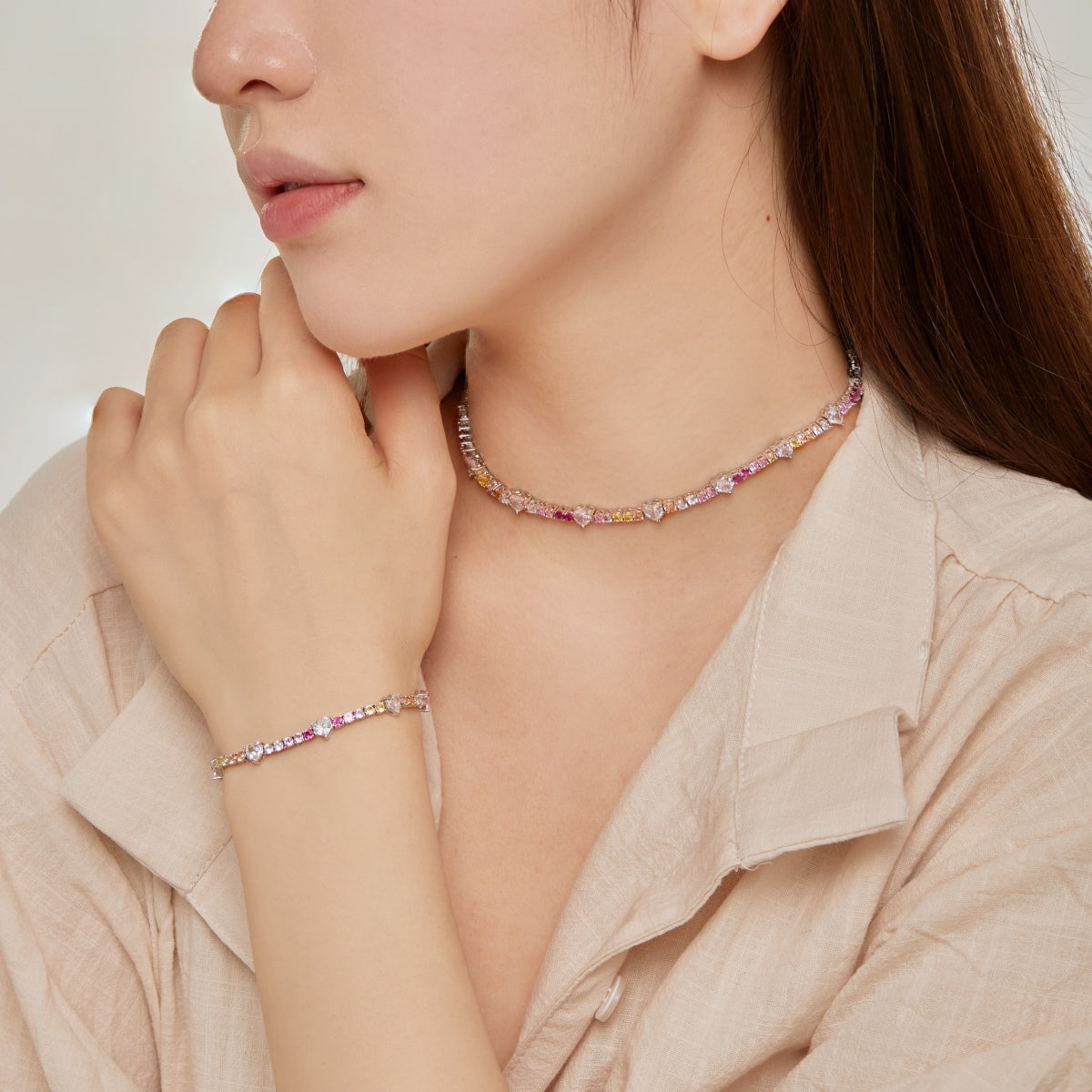 [Olivia JW]Delicate Romantic Heart Shape Lover Bracelet