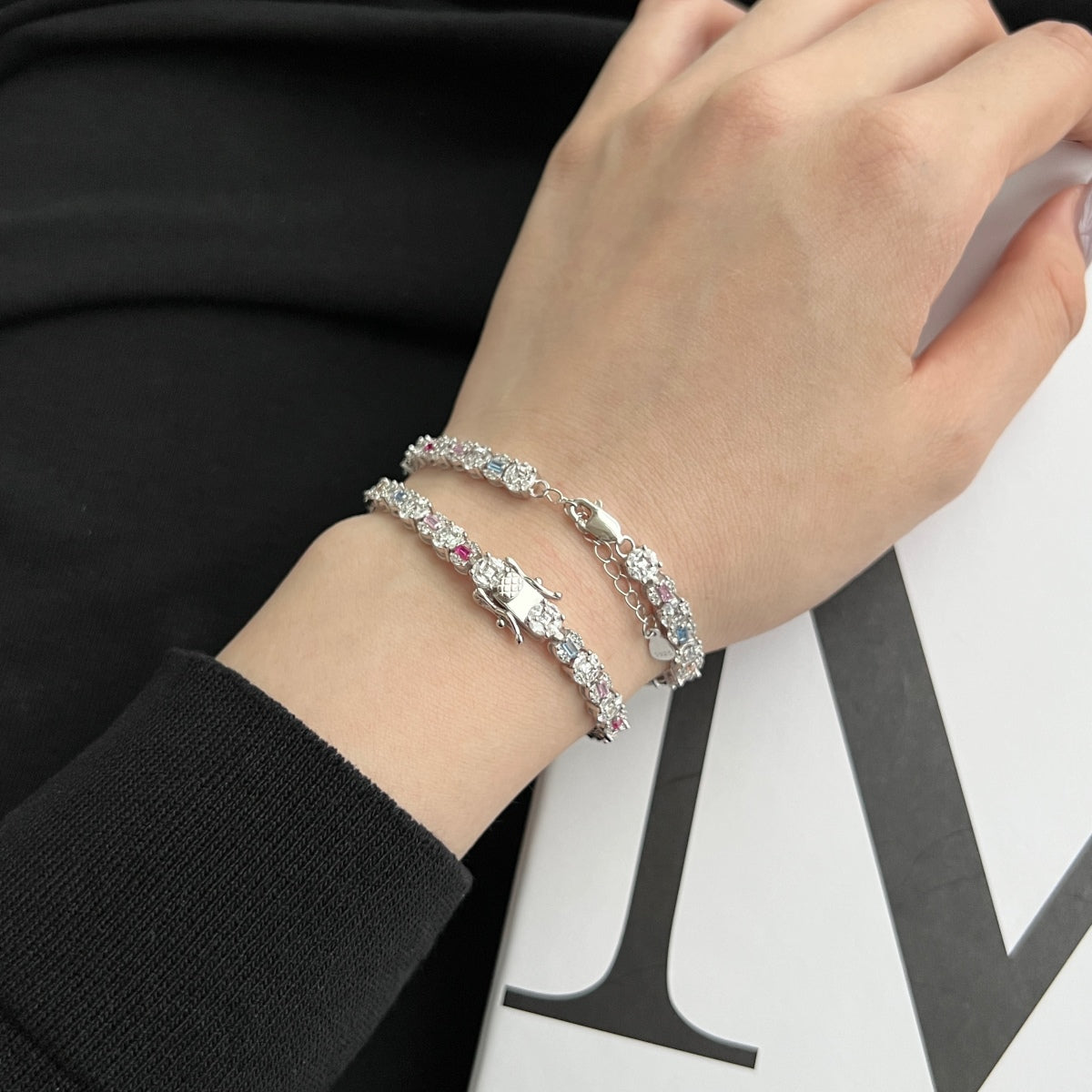 [Olivia JW]Dazzling Radiant Multi Cut Daily Bracelet