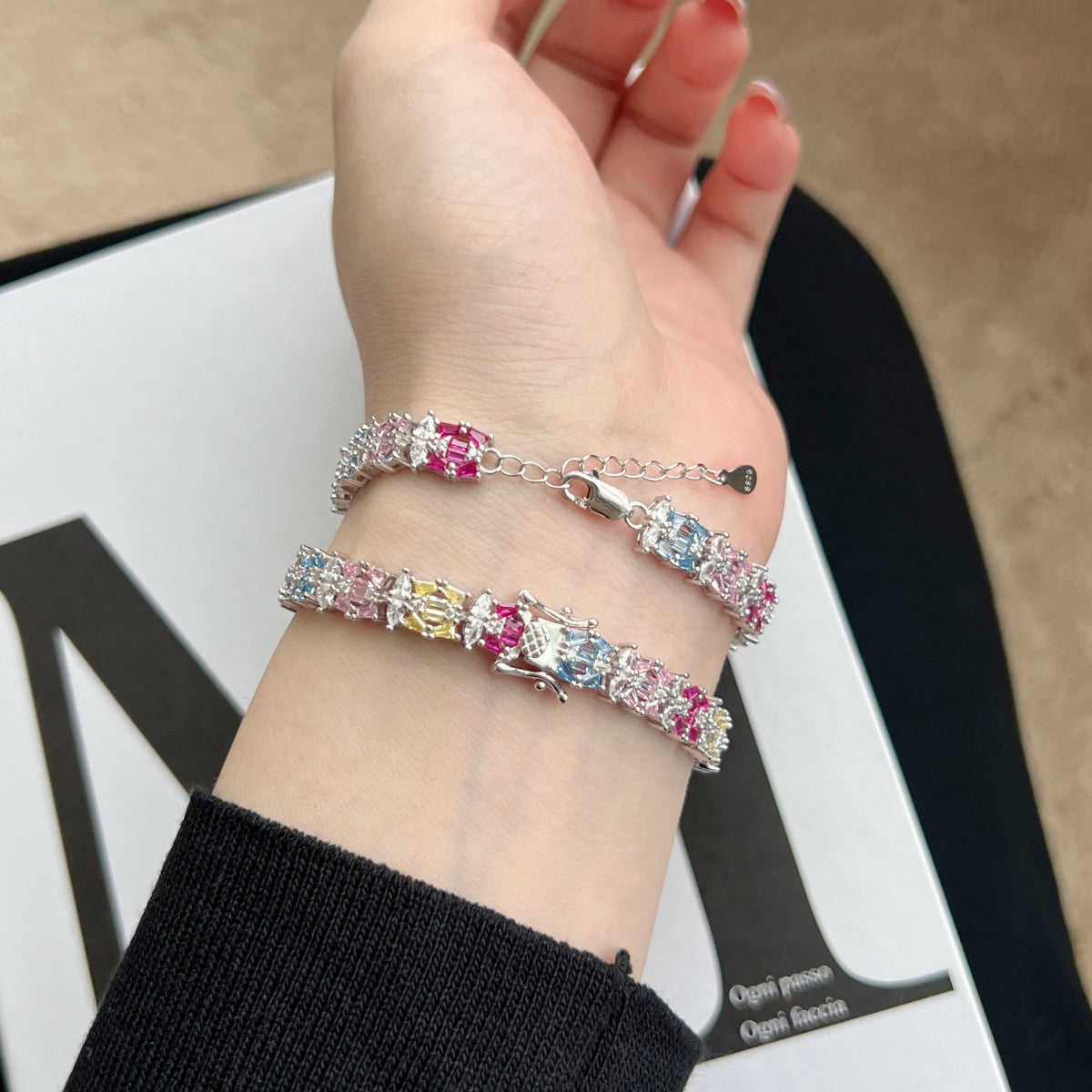 [Olivia JW]Delicate Colorful Multi Cut Party Bracelet