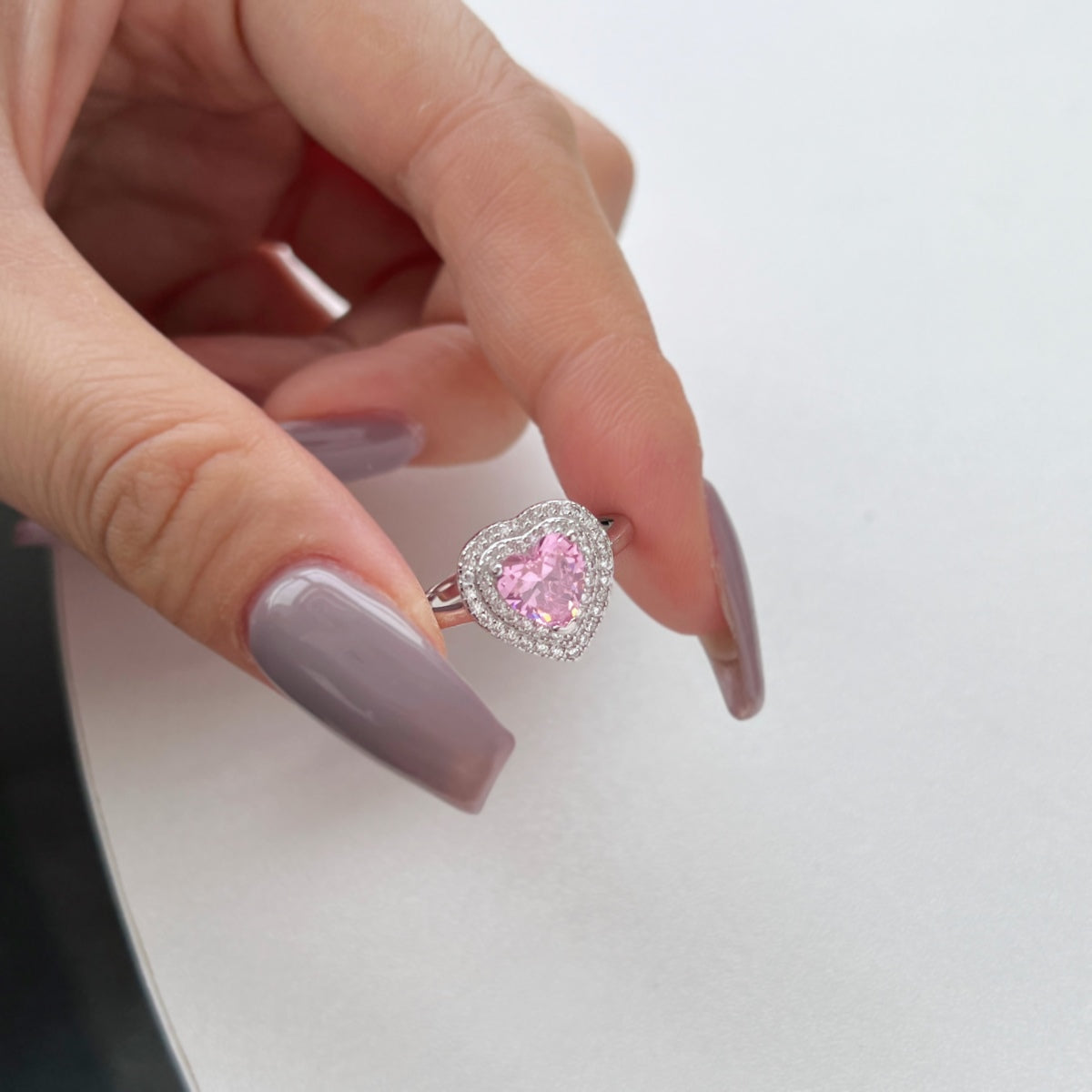 [Olivia JW]Delicate Ebullient Heart Shape Wedding Ring