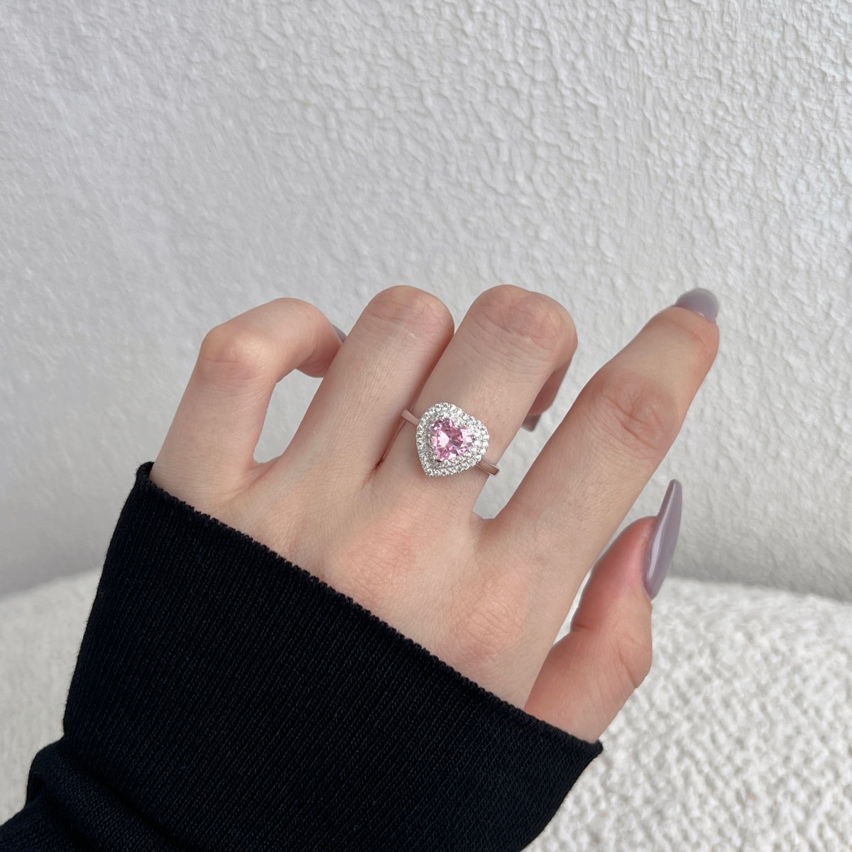 [Olivia JW]Delicate Ebullient Heart Shape Wedding Ring