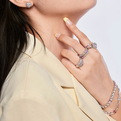 [Olivia JW]Delicate Ebullient Heart Shape Wedding Ring