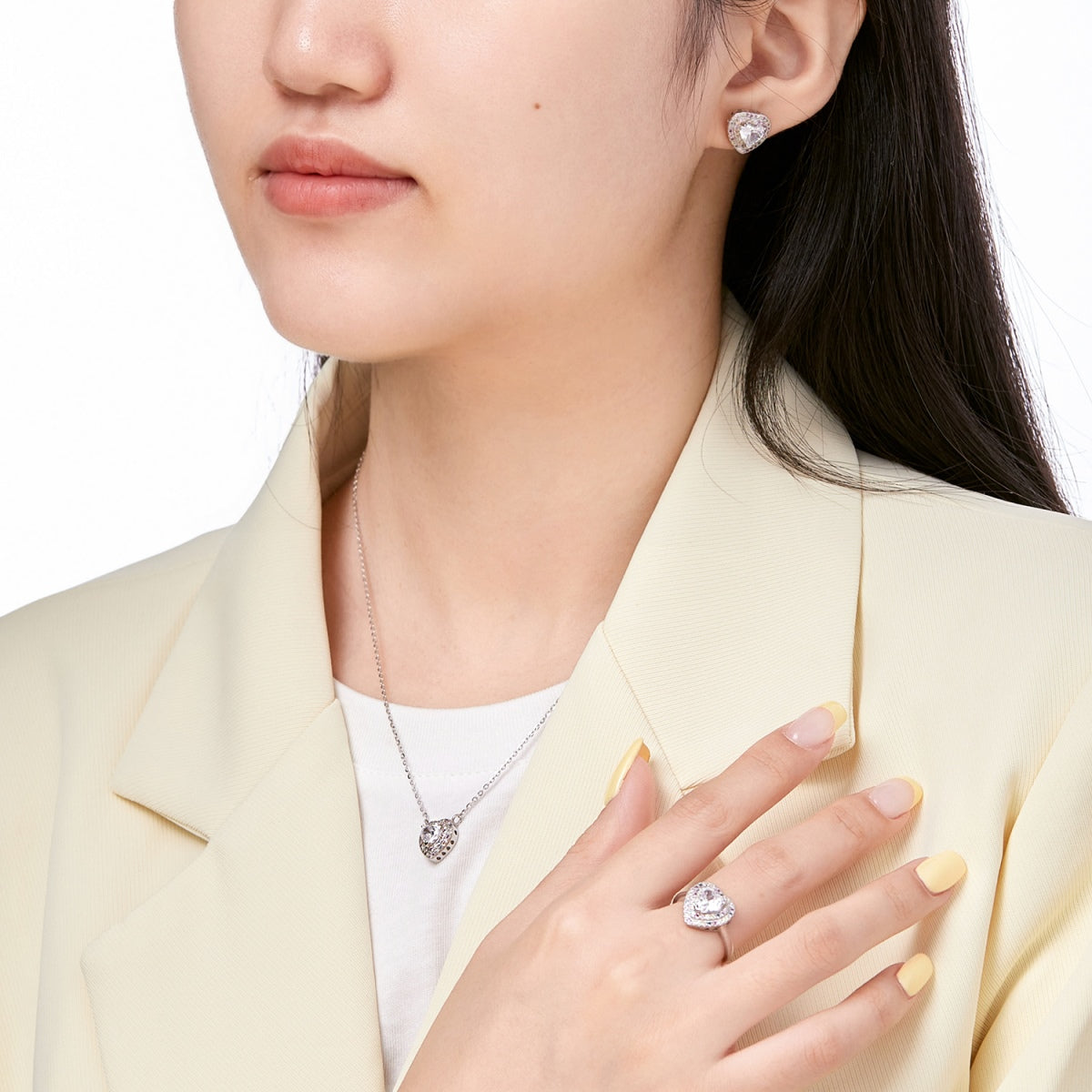 [Olivia JW]Delicate Ebullient Heart Shape Wedding Ring
