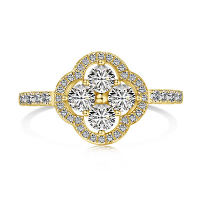 [Olivia JW]Four Leaf Clover Flower Design Ring