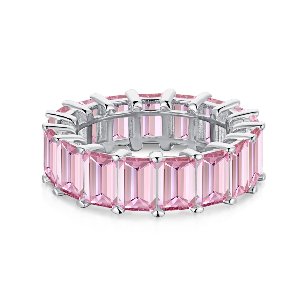 [Olivia JW]0.75 Carat Elegant Emerald Cut Tennis Ring