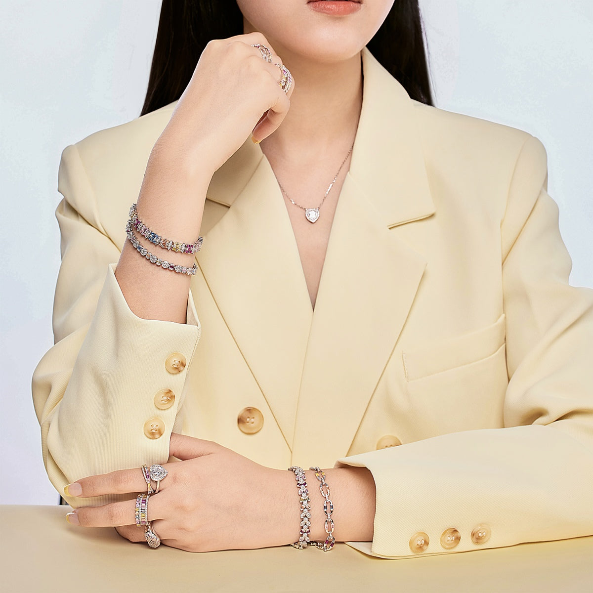[Olivia JW]Delicate Colorful Multi Cut Party Bracelet
