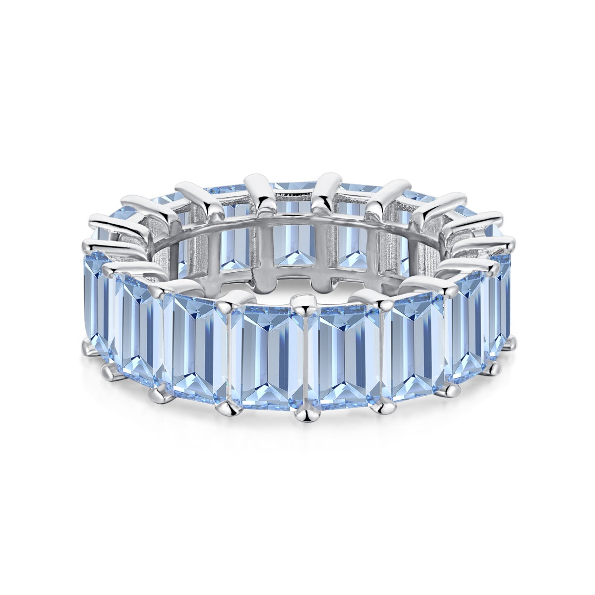 [Olivia JW]0.75 Carat Elegant Emerald Cut Tennis Ring