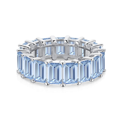 [Olivia JW]0.75 Carat Elegant Emerald Cut Tennis Ring