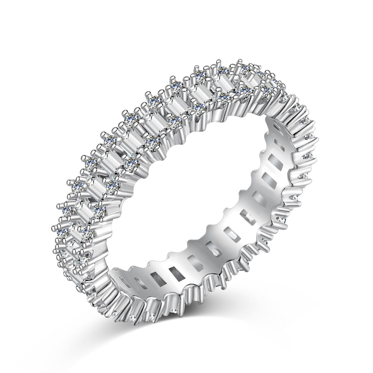 [Olivia JW]Splashy Ornate Emerald Cut Cocktail Ring