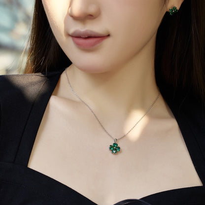[Olivia JW]Heart-Shaped Four-Leaf Clover Bead Necklace