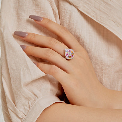 [Olivia JW]Elegant Colorful Water Drop Shape Banquet Ring